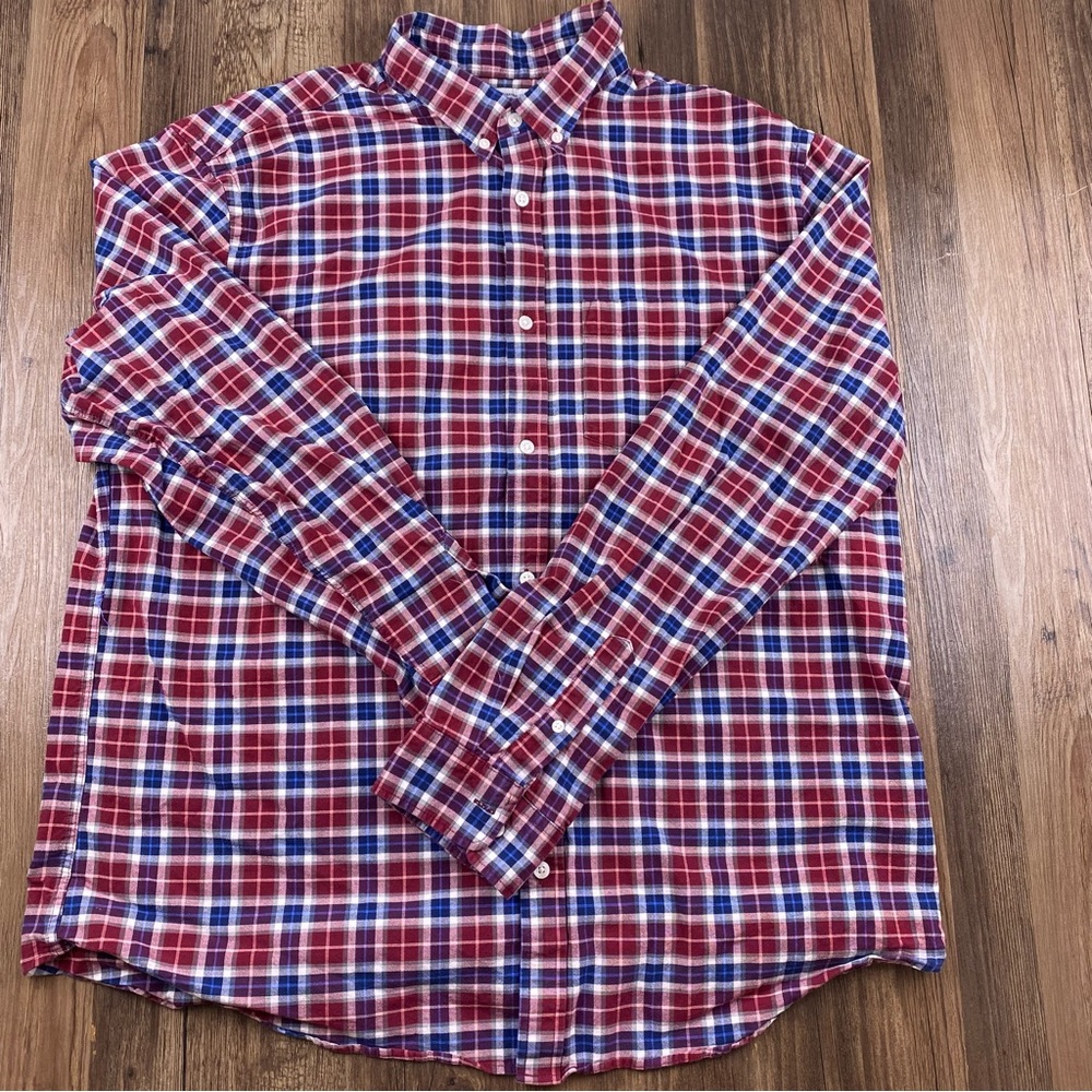 Old Navy Men’s Shirt 2XL Tall Long Sleeve Button Down Plaid Flannel Soft - Picture 2 of 9
